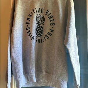 Gildan Gray Positive Vibes Crewneck Sweater